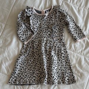 Janie and Jack pink and gray Leopard Print sweater Dress